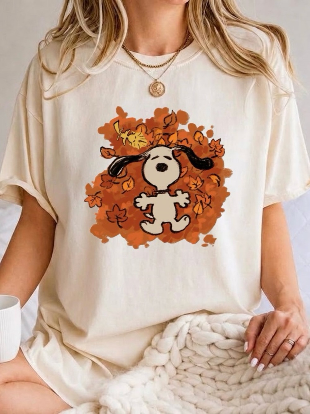 Snoopy Autumn Vibe Comfort Colors Tee Cozy Fall Season Outfit Gift For Her - Picture 2 of 5